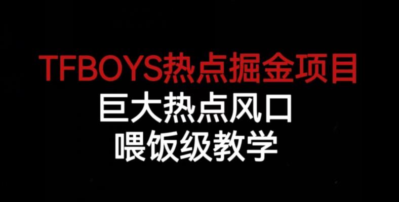 TFBOYS热点掘金项目，巨大热点风口，喂饭级教学-阿俊淘金
