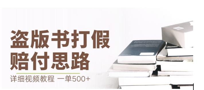 最新盗版书赔付打假项目，一单利润500+【详细玩法视频教程】【仅揭秘】-阿俊淘金