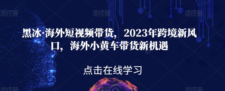 黑冰·海外短视频带货，2023年跨境新风口，海外小黄车带货新机遇-阿俊淘金
