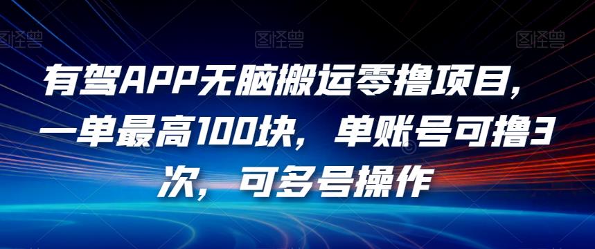 有驾APP无脑搬运零撸项目，一单最高100块，单账号可撸3次，可多号操作【揭秘】-阿俊淘金