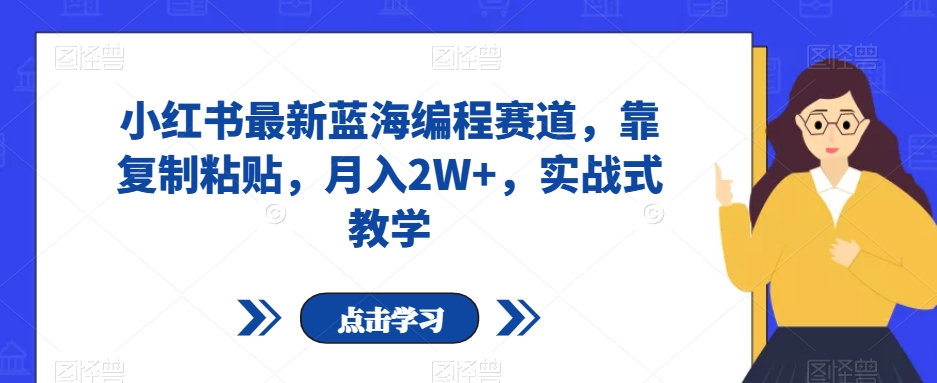 小红书最新蓝海编程赛道,靠复制粘贴,月入2W+,实战式教学【揭秘】-阿俊淘金