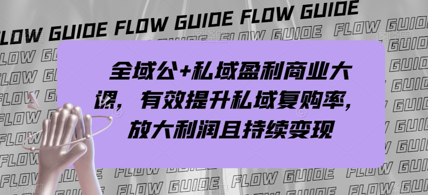 全域公+私域盈利商业大课,有效提升私域复购率,放大利润且持续变现-阿俊淘金