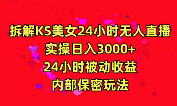 利用快手24小时无人美女直播,实操日入3000,24小时被动收益,内部保密玩法【揭秘】-第一资源库
