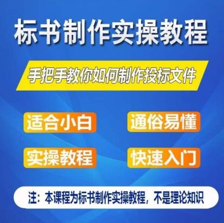 标书制作实操教程,手把手教你如何制作授标文件,零基础一周学会制作标书-阿俊淘金