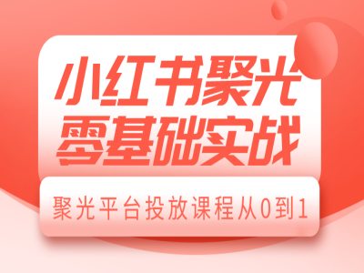 小红书聚光零基础实战,聚光平台投放课程从0到1-阿俊淘金