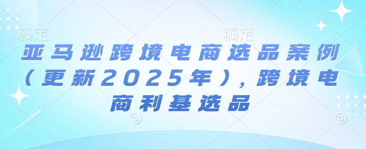 亚马逊跨境电商选品案例(更新2025年2月),跨境电商利基选品-阿俊淘金