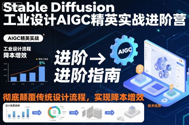 Stable Diffusion工业设计AIGC精英实战进阶营，彻底颠覆传统设计流程，实现降本增效-第一资源库