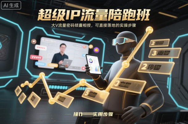 超级IP流量陪跑班，大V流量密码倾囊相授，可直接落地的实操步骤-阿俊淘金