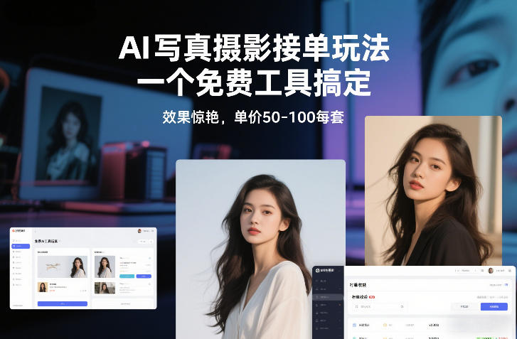 AI写真摄影接单玩法，一个免费工具搞定，效果惊艳，单价50-100每套-第一资源库