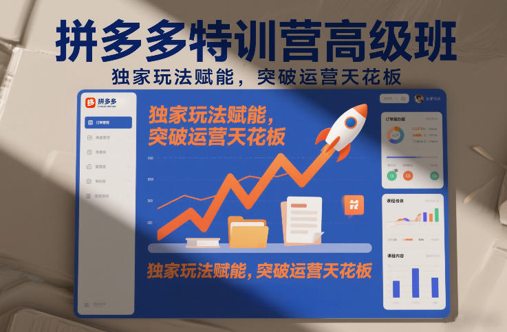 拼多多特训营高阶班，独家玩法赋能，突破运营天花板（更新26年2月）-第一资源库