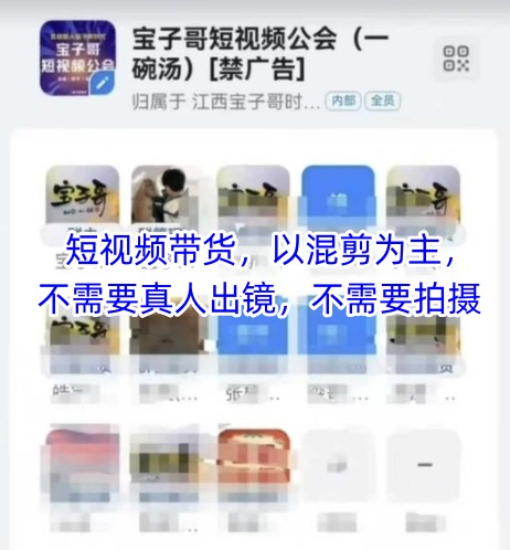 宝子哥头部团队短视频带货，以混剪为主，不需要真人出镜，不需要拍摄【更新26年3月】-阿俊淘金