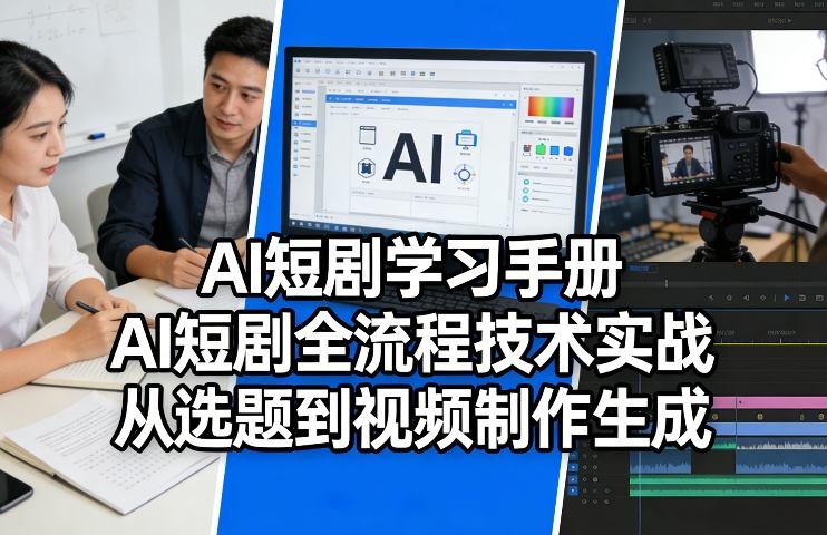 AI短剧学习手册，AI短剧全流程技术实战，从选题到视频制作生成-阿俊淘金