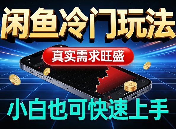 闲鱼冷门玩法，真实需求旺盛，日入100+轻松-阿俊淘金