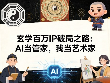 玄学百万IP破局之路：AI当管家，我当艺术家-阿俊淘金