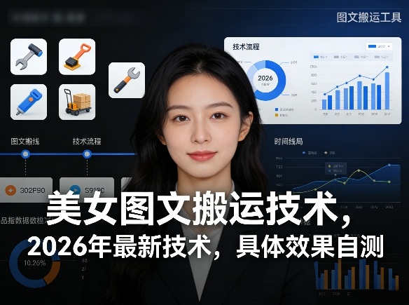 美女图文搬运技术，2026年最新技术，具体效果自测-阿俊淘金