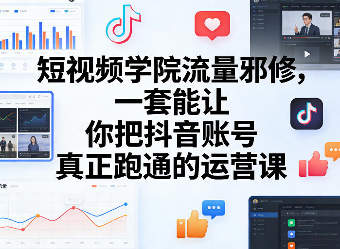 短视频学院流量邪修，一套能让你把抖音账号真正跑通的运营课-阿俊淘金