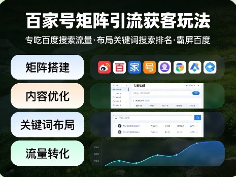 百家号矩阵引流获客玩法，专吃百度搜索流量，布局关键词搜索排名，霸屏百度-阿俊淘金