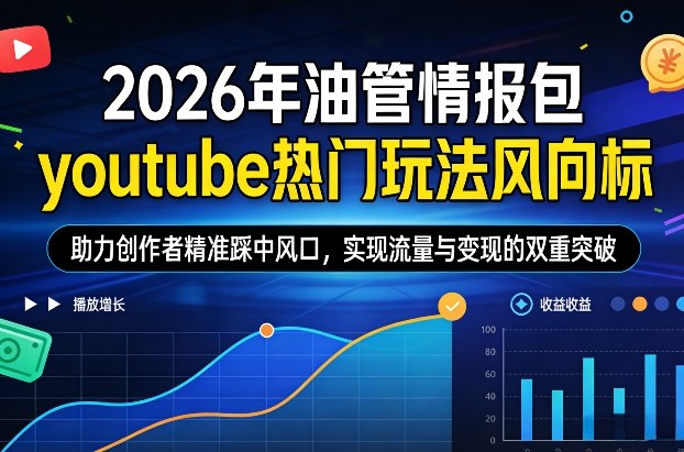 2026年油管情报包，youtube热门玩法风向标，助力创作者精准踩中风口，实现流量与变现的双重突破（更新）-阿俊淘金