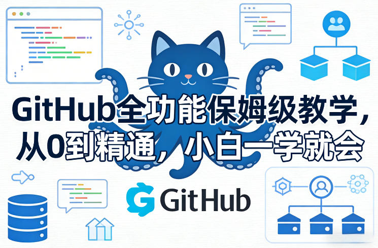 GitHub全功能保姆级教学，从0到精通，小白一学就会-阿俊淘金