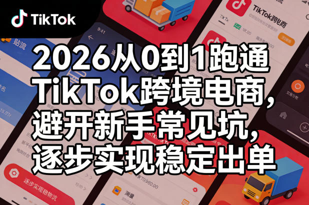 2026从0到1跑通TikTok跨境电商，避开新手常见坑，逐步实现稳定出单-阿俊淘金
