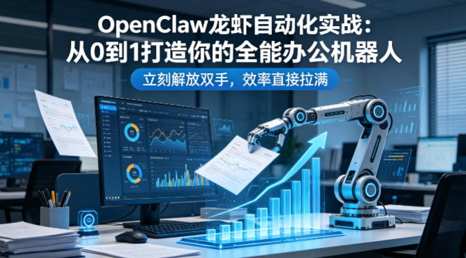 OpenClaw龙虾自动化实战：从0到1打造你的全能办公机器人，立刻解放双手，效率直接拉满-阿俊淘金
