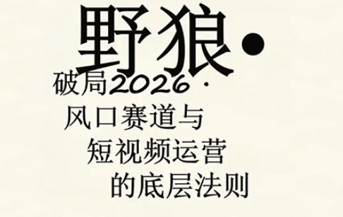 野狼团队·多平台实操运营课，覆盖AI口播、服装、好物、漫剪等热门玩法（更新4月）-阿俊淘金