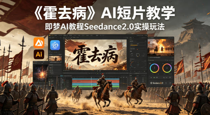 《霍去病》AI短片教学，即梦AI教程Seedance2.0实操玩法-阿俊淘金