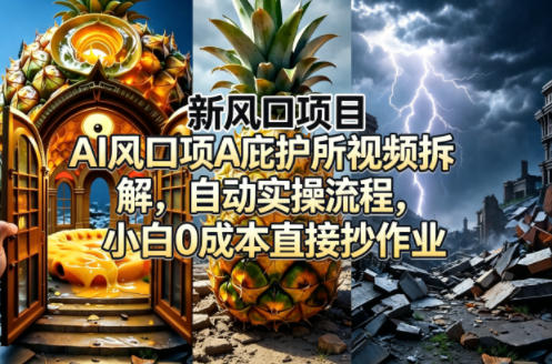 新风口项目AI庇护所视频拆解，自动实操流程，小白0成本直接抄作业-阿俊淘金