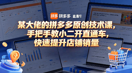 某大佬的拼多多原创技术课，手把手教小二开直通车，快速提升店铺销量-阿俊淘金