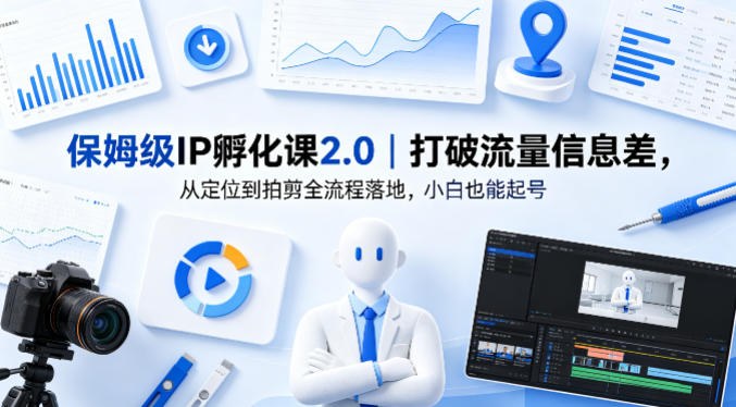 保姆级IP孵化课2.0｜打破流量信息差，从定位到拍剪全流程落地，小白也能起号-阿俊淘金