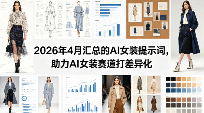 2026年4月汇总的AI女装提示词，助力AI女装赛道打差异化-阿俊淘金