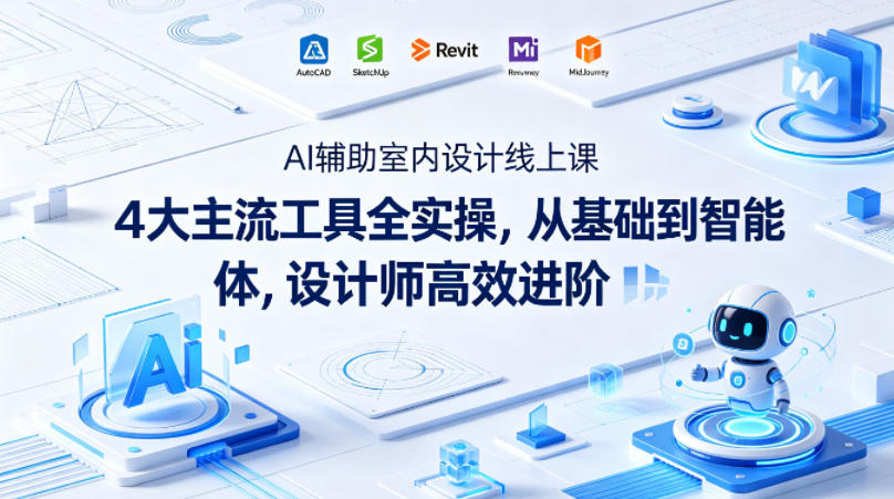 AI辅助室内设计线上课｜4大主流工具全实操，从基础到智能体，设计师高效进阶-阿俊淘金