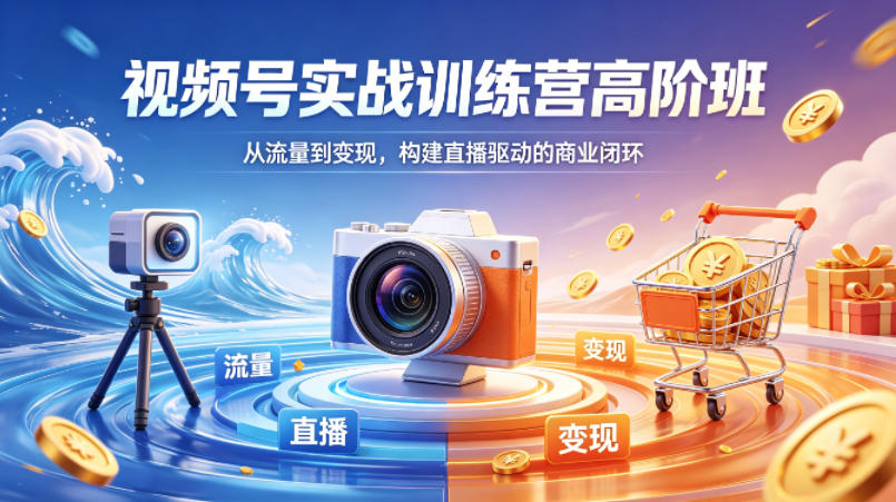 视频号实战训练营高阶班，从流量到变现，构建直播驱动的商业闭环（26年4月）-阿俊淘金