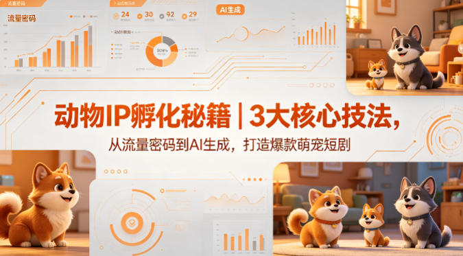 动物IP孵化秘籍｜3大核心技法，从流量密码到AI生成，打造爆款萌宠短剧-阿俊淘金