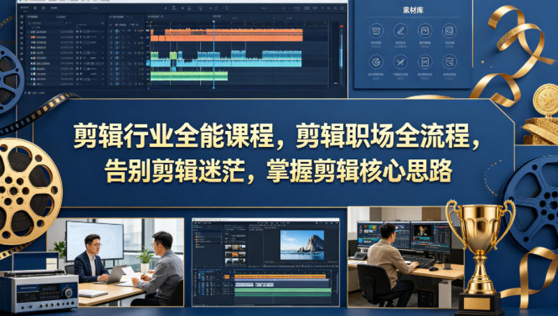 剪辑行业全能课程，剪辑职场全流程，告别剪辑迷茫，掌握剪辑核心思路-阿俊淘金