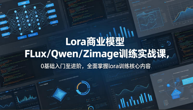 系统性学习Lora商业模型FLux／Qwen／Zimage训练实战课，0基础入门至进阶，全面掌握lora训练核心内容-阿俊淘金