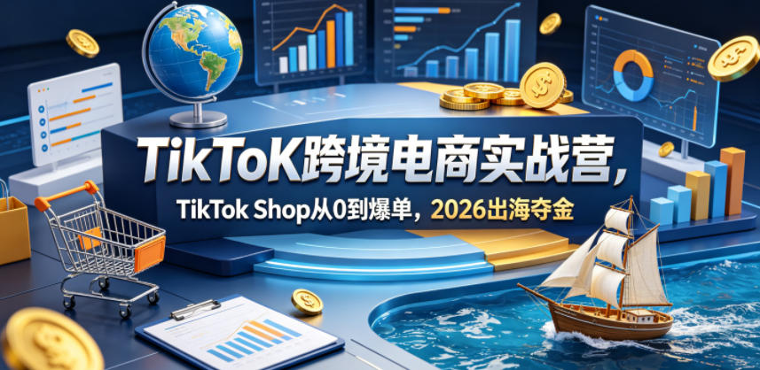 TikToK跨境电商实战营，TikTok Shop从0到爆单，2026出海夺金-阿俊淘金