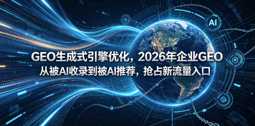 GEO生成式引擎优化，2026年企业GEO从被AI收录到被AI推荐，抢占新流量入口-阿俊淘金