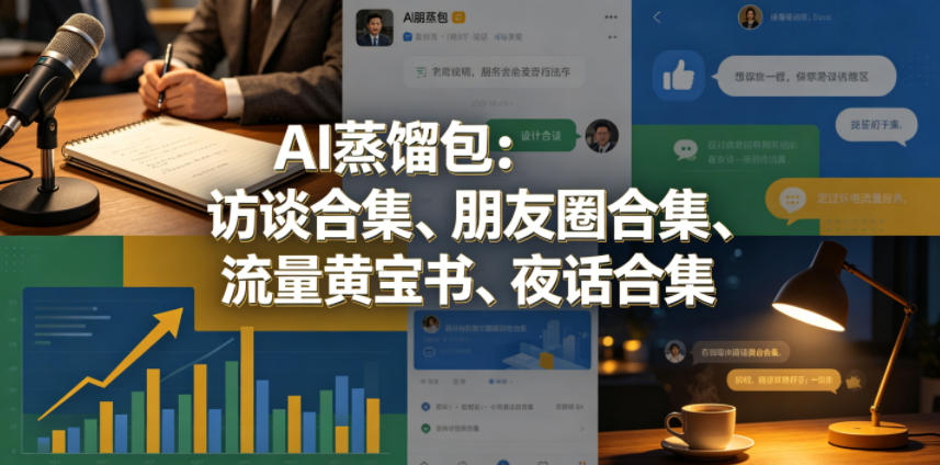 AI蒸馏包：访谈合集、朋友圈合集、流量黄宝书、夜话合集【文档】-阿俊淘金
