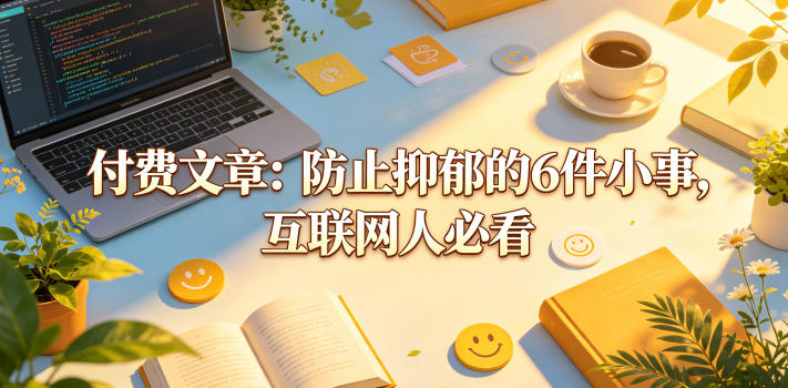 付费文章：防止抑郁的6件小事，互联网人必看！-阿俊淘金