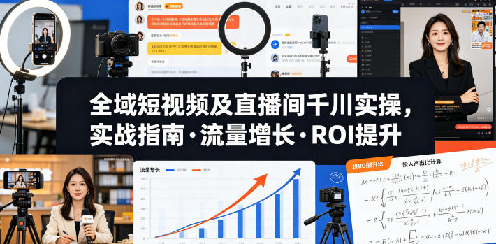 全域短视频及直播间千川实操，实战指南·流量增长·ROI提升-阿俊淘金