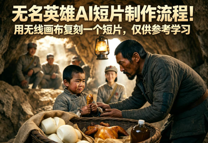 无名英雄AI短片制作流程！用无线画布复刻一个短片，仅供参考学习-阿俊淘金
