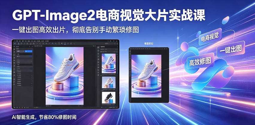 GPT-Image2电商视觉大片实战课，一键出图高效出片，彻底告别手动繁琐修图-阿俊淘金