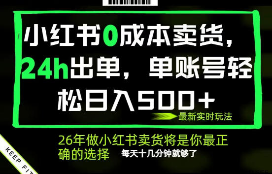 小红书0成本AI卖货，24小时出单，全流程托管，保底日入500+，每天十几分钟就够了【揭秘】-阿俊淘金