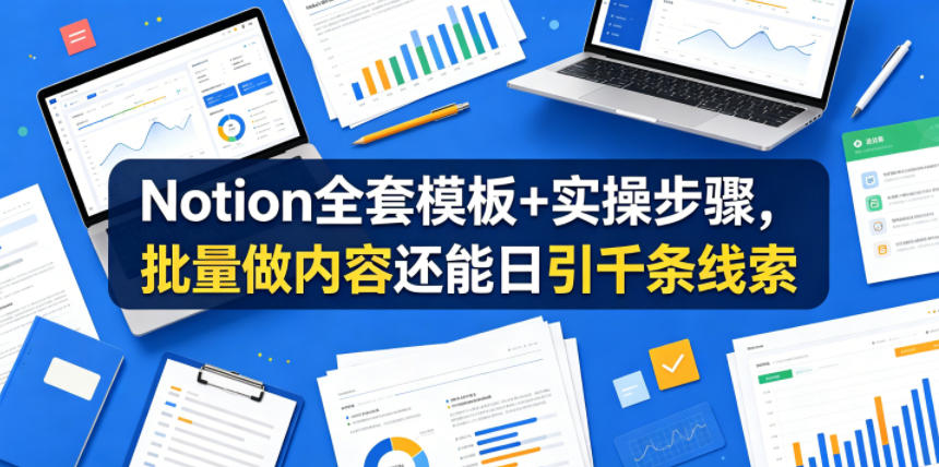 Notion全套模板+实操步骤，批量做内容还能日引千条线索【原创双语字幕】-阿俊淘金