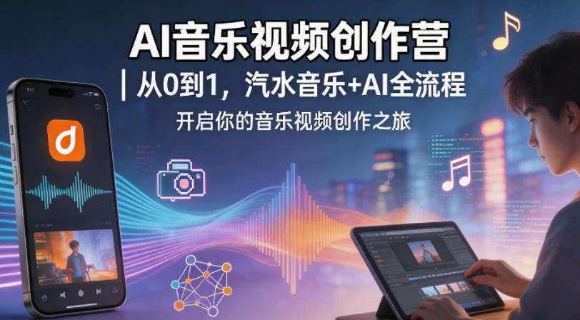 AI音乐视频创作营｜从0到1，汽水音乐+AI全流程，开启你的音乐视频创作之旅-阿俊淘金