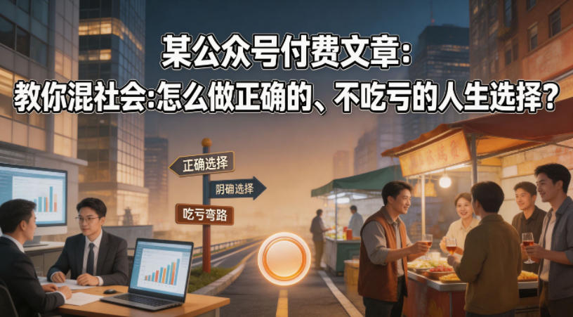 某公众号付费文章：教你混社会：怎么做正确的、不吃亏的人生选择？-阿俊淘金