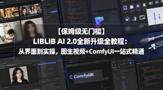 【保姆级无门槛】LIBLIB AI 2.0全新升级全教程：从界面到实操，图生视频+ComfyUI一站式精通-阿俊淘金
