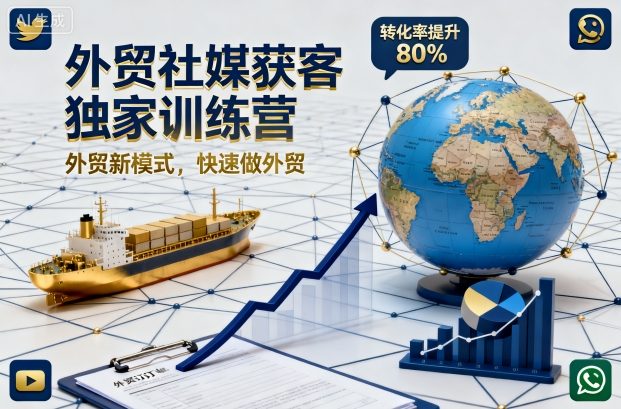 外贸社媒获客独家训练营，外贸新模式，快速做外贸（更新26年6月26日）-阿俊淘金