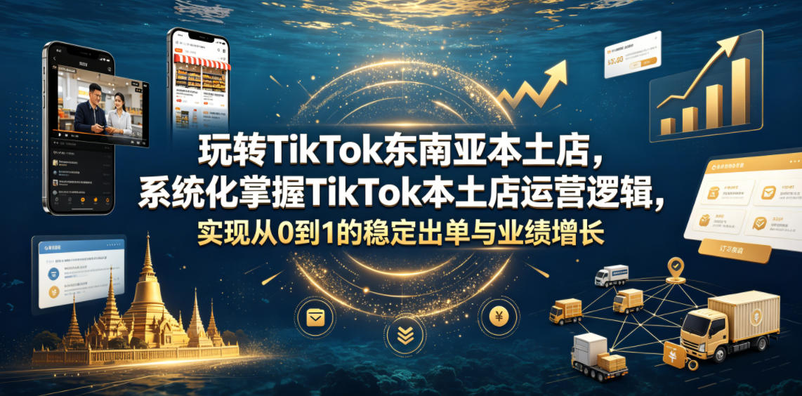 玩转TikTok东南亚本土店，系统化掌握TikTok本土店运营逻辑，实现从0到1的稳定出单与业绩增长-阿俊淘金